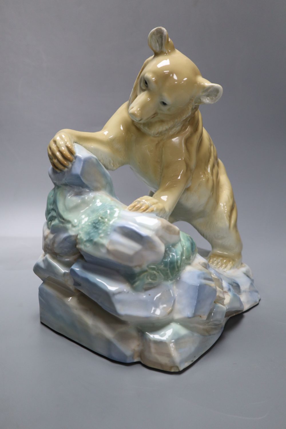 A Wade porcelain brown bear, dated 1939, height 25cm